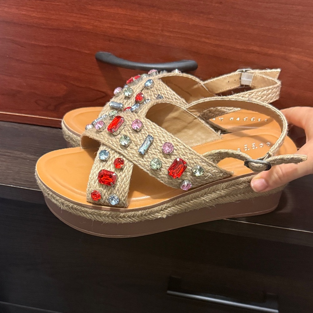 Copper Key Platform Sandals